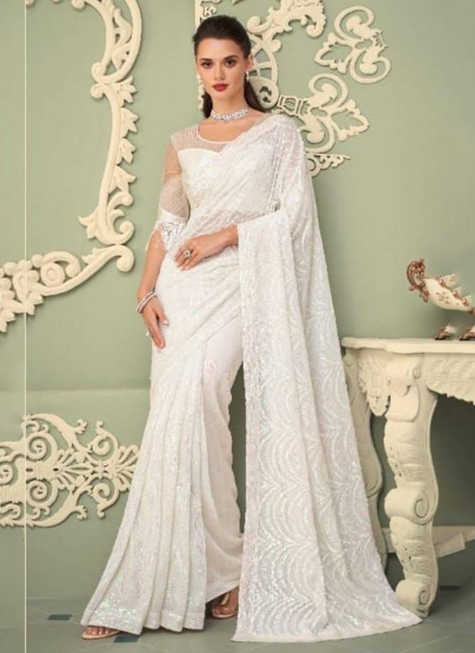 Sparkle TFH New Latest Designer Party Wear Smooth Georgette Saree Collection